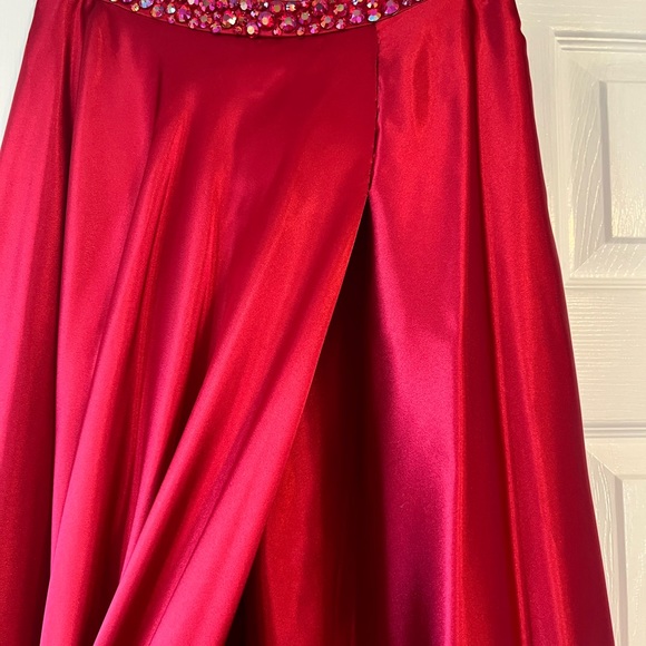 Sherri Hill Two Piece Ruby Prom Dress - Picture 13 of 15